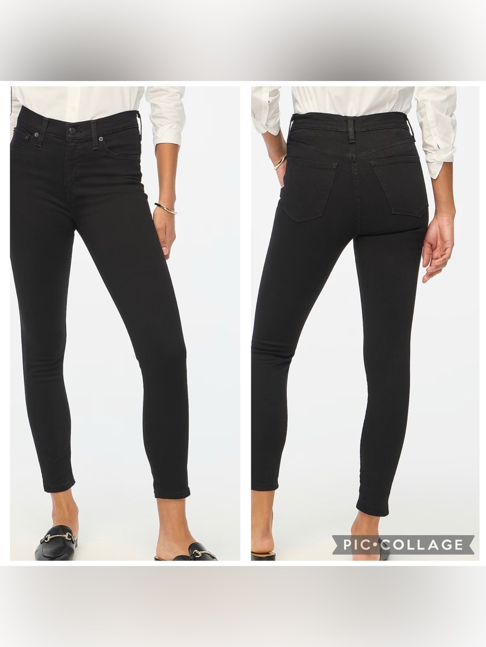 J.Crew 9" Mid-Rise Black Skinny Jean in Signature Stretch Sz 28
